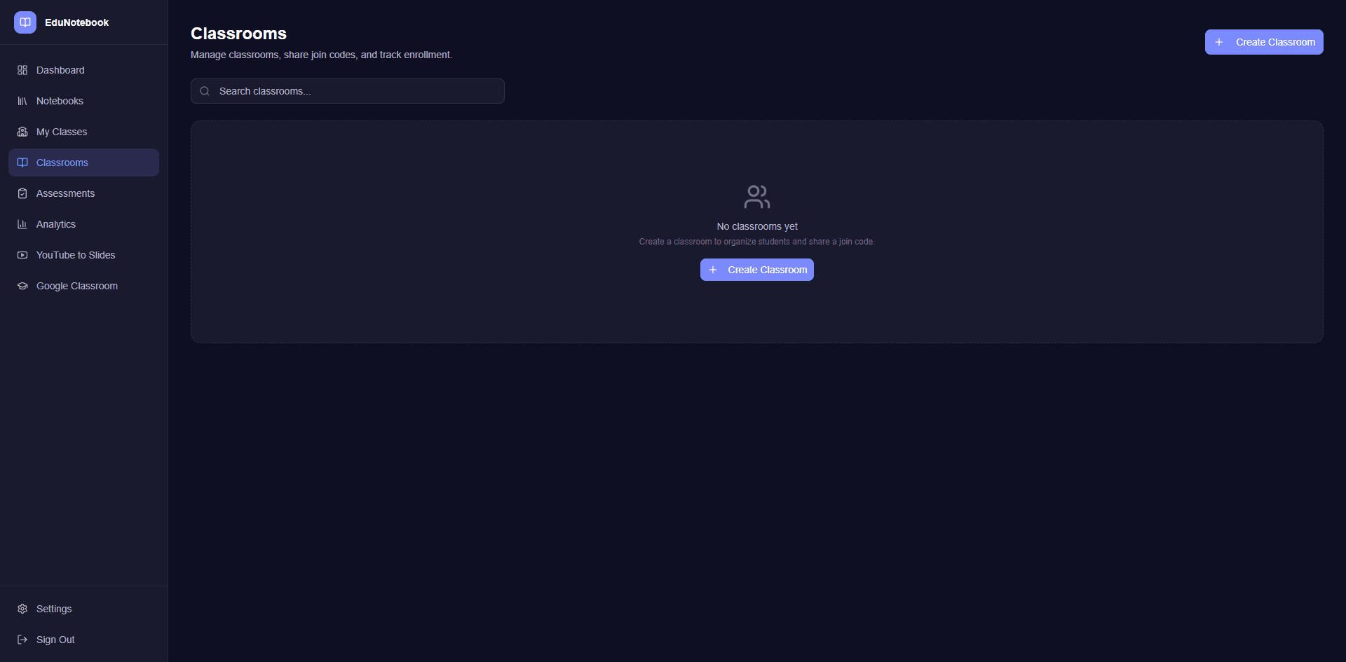 Classroom management with join codes for controlled student access